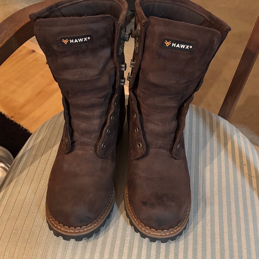 HAWX Men's Brown Leather Work Boots